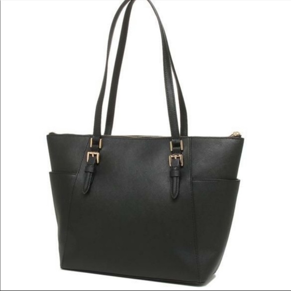 MICHAEL KORS CHARLOTTE LARGE TOP ZIP TOTE BLACK - Picture 7 of 9